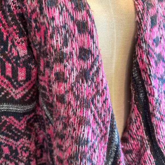 Urban outfitters tribal knit asymmetrical open front cardi sweater - Picture 14 of 16